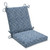 36.5" Blue and White Outdoor Patio Chair Cushion with Ties