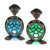 Set of 2 Blue and Green Solar Powered Turtle Lanterns 14.5"