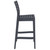 42.5" Gray Solid Refined Patio Bar Stool