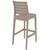 42.5" Taupe Brown Solid Refined Patio Bar Stool