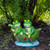 10" Green Frogs in a Lily Pad Outdoor Garden Statue: Joyful Paddling Companions