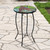 19" Blue and Red Cardinal Glass Patio Side Table