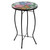 19" Floral and Butterfly Glass Patio Side Table