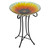 20.5" Orange and Yellow Sunflower Glass Bird Bath with Stand