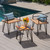 3-Piece Teak Brown and Black Contemporary Outdoor Furniture Patio Chat Set