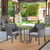 3pc Gray Cushioned Round Table Outdoor Patio Bistro Set 33.5"
