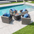 5pc Black and Gray Contemporary Outdoor 4 Seater Chat Set with Fire Pit