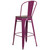 30" Purple Barstool with Back and Wood Seat