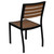 33.5" Brown and Black Outdoor Side Chair with Faux Teak Poly Slats