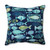 Nautical UV-Resistant Outdoor Patio Square Floor Pillow -25" - Blue and Green
