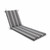 80" Black and Gray Striped Outdoor Patio Chaise Lounge Cushion with Ties