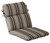 40.5" Striped Black and Tan Outdoor Patio Furniture High Back Chair Cushion
