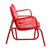2-Person Outdoor Retro Metal Tulip Double Glider Patio Chair, Red