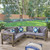 5-Piece Slate Gray Contemporary Outdoor Furniture Patio Sectional Sofa Set - Gray Cushions