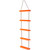 13" Orange and White Contemporary Five Step Folding Ladder