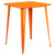 Contemporary Outdoor Bar Height Table - 40.75" - Orange Square - Industrial Style