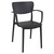 33" Black Stackable Patio Dining Arm Chair - Ideal for Restaurants, Cafes, and More!