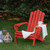 36" Red Classic Folding Wooden Adirondack Chair