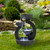 31.5" Black Lighted Three-tier Outdoor Garden Water Fountain