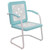 35" Square Outdoor Retro Tulip Armchair, Blue and White