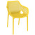 Comfortable 32.25" Yellow Outdoor Dining Armchair - Stackable, UV-Resistant, XL Size