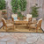 5pc Brown and Cream Handcrafted Outdoor Club Chairs with Coffee Table 40"
