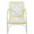 35" Square Outdoor Retro Tulip Armchair, Yellow and White