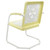 35" Square Outdoor Retro Tulip Armchair, Yellow and White
