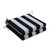 Set of 2 Black and White Striped Outdoor Patio Squared Corners Over Sized Seat Cushions 20"