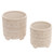 Ceramic Outdoor Abstract Footed Planters - 9" - Beige - Set of 2