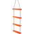 12" Orange and White Contemporary Four Step Folding Ladder