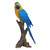 15" Blue and Yellow Parrot on a Branch Outdoor Garden Statue