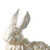 17.5" White Vintage Style Glossy Ceramic Rabbit Outdoor Statue