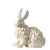 17.5" White Vintage Style Glossy Ceramic Rabbit Outdoor Statue
