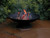 23" Black Solid Large Outdoor Patio Garden Low Fire Bowl