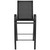 Set of 2 Black Contemporary Outdoor Furniture Patio Stackable Barstools 50"
