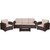 Set of 4 Contemporary Outdoor Furniture Chocolate Brown Patio Sofa