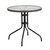 28.75" Anchor Gray and Black Round Glass Outdoor Furniture Patio Table