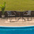 28.75" Anchor Gray and Black Round Glass Outdoor Furniture Patio Table