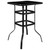 3-Piece Black Contemporary Square Glass Bar Patio Table with Barstools 39.5"