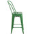 39.25" Green Contemporary Outdoor Patio Counter Height Stool with Removable Back