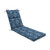 72.5" Blue and White Floral Patio Chaise Lounge Cushion