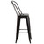 45.25" Black and Gold Contemporary Vertical Outdoor Furniture Patio Bistro Bar Stool with Removable Back