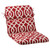 40.5" Moroccan Mosaic Red Outdoor Patio Furniture Rounded Chair Seat Cushion