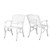 Set of 2 White and Black Contemporary Outdoor Patio Arm Dining Chairs 35"