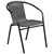 3-Piece Anchor Gray and Clear Round Glass Outdoor Furniture Patio Table with Stack Chairs 28.75"