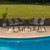 5-Piece Anchor Gray and Clear Round Glass Outdoor Furniture Patio Table with Stack Chairs 28.75"