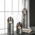 Iron and Glass Candle Holders - 22" - Gray - Set of 3