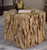 18.5" Eco-Friendly Natural Teak Root Bunching Cube Accent Table