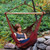 Vacation Vibes: 48" Burgundy Red Tight Weave Hammock Hanging Caribbean Rope Chair